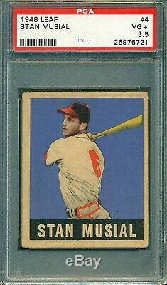 Stan Musial 1948 Leaf Rookie #4 PSA 3.5 Hall of Fame Great Image/Colors