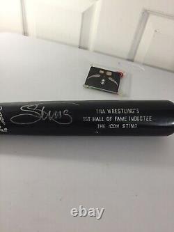 Sting Auto Signed Tna 1st Hall Of Fame Baseball Bat Black Aew Wcw Wwe Icon