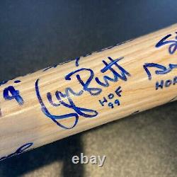 Stunning Hall Of Fame Multi Signed Bat With Inscriptions 40+ Signatures JSA COA