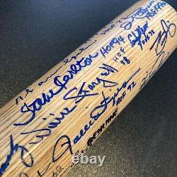 Stunning Hall Of Fame Multi Signed Bat With Inscriptions 40+ Signatures JSA COA