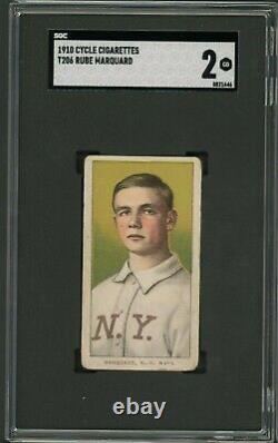 T206 Rube Marquard Portrait SGC 2 Cycle 350 Hall of Fame Rare Back/Tough