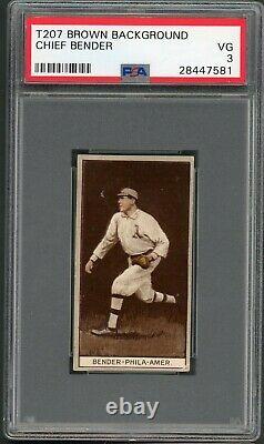 T207 Brown Background Chief Bender PSA 3 Recruit Cigars / Hall of Fame