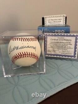 TED WILLIAMS Signed Autographed Baseball COA! Numbered! Hall Of Fame 400 Hitter