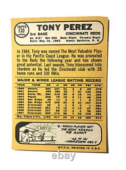 TONY PEREZ 1968 Topps card #130 Cincinnati Reds Hall of Fame induction 2000