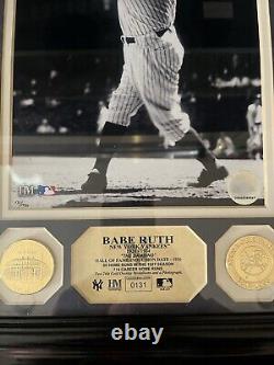 The Highland Mint BABE RUTH Baseball HALL OF FAME Plaque Photo 24k Gold Overlay