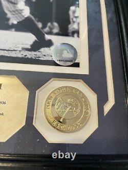 The Highland Mint BABE RUTH Baseball HALL OF FAME Plaque Photo 24k Gold Overlay