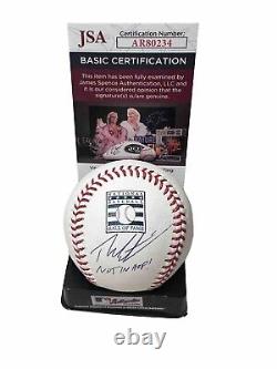 Theo Epstein Autographed Hall of Fame Baseball Not in the HOF Inscription JSA