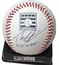 Theo Epstein Autographed Hall of Fame Baseball Not in the HOF Inscription JSA