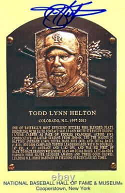 Todd Helton Signed Autographed Hall of Fame Plaque Postcard TRISTAR