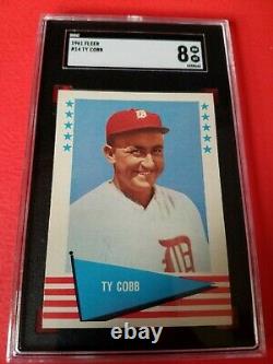 Ty Cobb 1961 Fleer Card #14 Graded Sgc 8 Near Mint Detroit Tigers Hall Of Fame