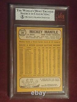 Vintage 1968 Topps Mickey Mantle Bvg 7 Graded Nearmint Yankee Great Hall Of Fame