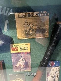 Vintage Babe Ruth MLB Hall Of Fame Shadow Box Eddie Murray Signed Twins Ticket