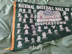 Vintage National Baseball Hall Of Fame 45 Member Logo Banner 35