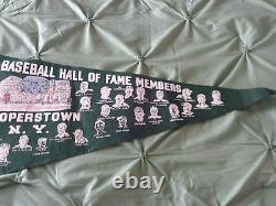 Vintage National Baseball Hall Of Fame 45 Member Logo Banner 35