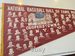 Vintage National Baseball Hall Of Fame 49 Members Logo Pennant Large 36 Long
