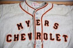 Vintage Rawlings Hall of Fame Flannel Baseball Jersey Myers Chevrolet shirt 42