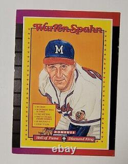 Warren Spahn Donruss 1988 Hall of Fame / Diamond King Baseball Trading Card