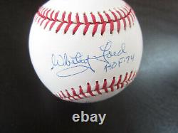 Whitey Ford Autograph Signed Baseball Hall of Fame Ball HOF 74