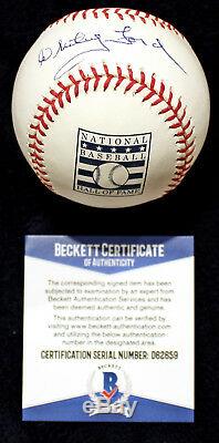 Whitey Ford Signed Auto Hall Of Fame Hof Logo Baseball Ny Yankees Beckett Coa