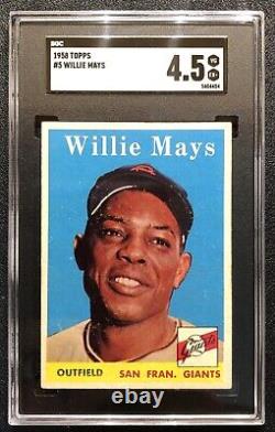 Willie Mays 1958 Topps SGC 4.5 Baseball Card Vintage San Francisco Giants MLB #5