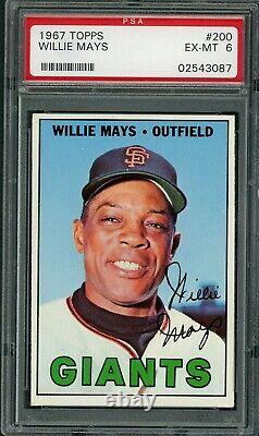 Willie Mays 1967 Topps #200 PSA 6 Hall of Fame Slugger / Great Eye Appeal