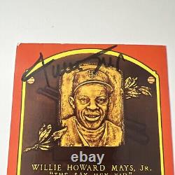 Willie Mays Autograph JSA Certified 1979 Hall Of Fame Plaque Postcard Auto