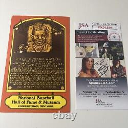 Willie Mays Autograph JSA Certified 1979 Hall Of Fame Plaque Postcard Auto