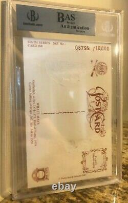 Willie Mays Signed Perez Steele Postcard Auto Hall Of Fame Bgs Beckett