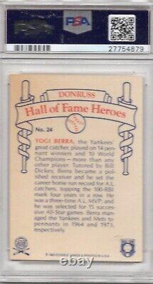 Yogi Berra Auto 1983 Donruss Hall of Fame Heroes # 24 signed PSA 10 Yankees HOF