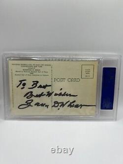 Zach Wheat Signed Yellow Hall Of Fame HOF Plaque Post Card PSA/DNA Auto